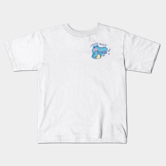 Higiene Dental - Menta Fresca Kids T-Shirt by erikaibaceta